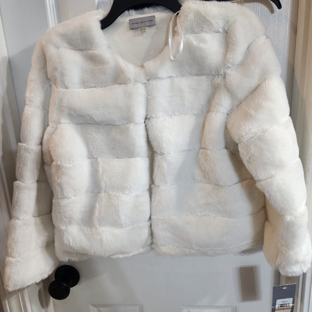 Marc New York Women's White Faux Fur Jacket